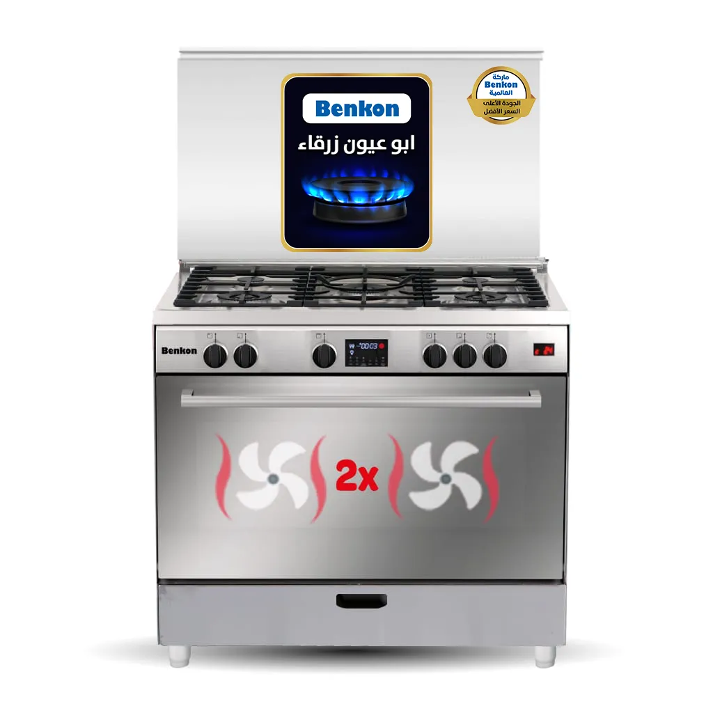 1-65.webp فرن غاز 90 سم ستانليس ستيل جلوريا، بنكون - Image 1