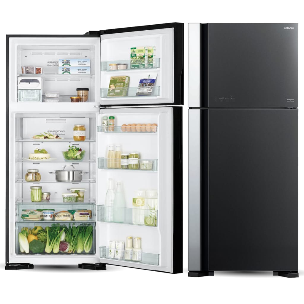R-VG800PJ7GGR.jpg ثلاجة هيتاشي 601 لتر سلفر زجاج - Image 1